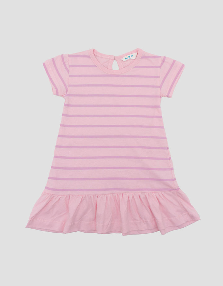 Little M Jersey Fullprint Salur Mini Dress Bayi