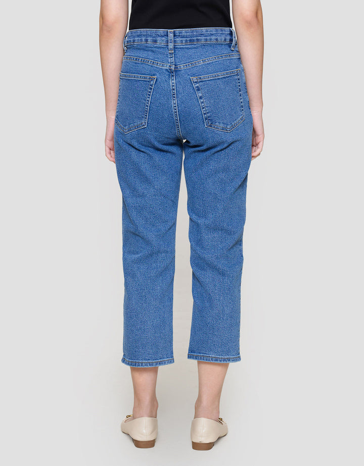 Connexion Cropped Ankle Celana Denim Wanita