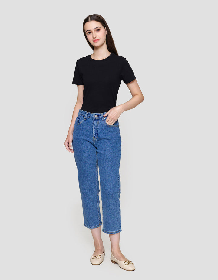 Connexion Cropped Ankle Celana Denim Wanita