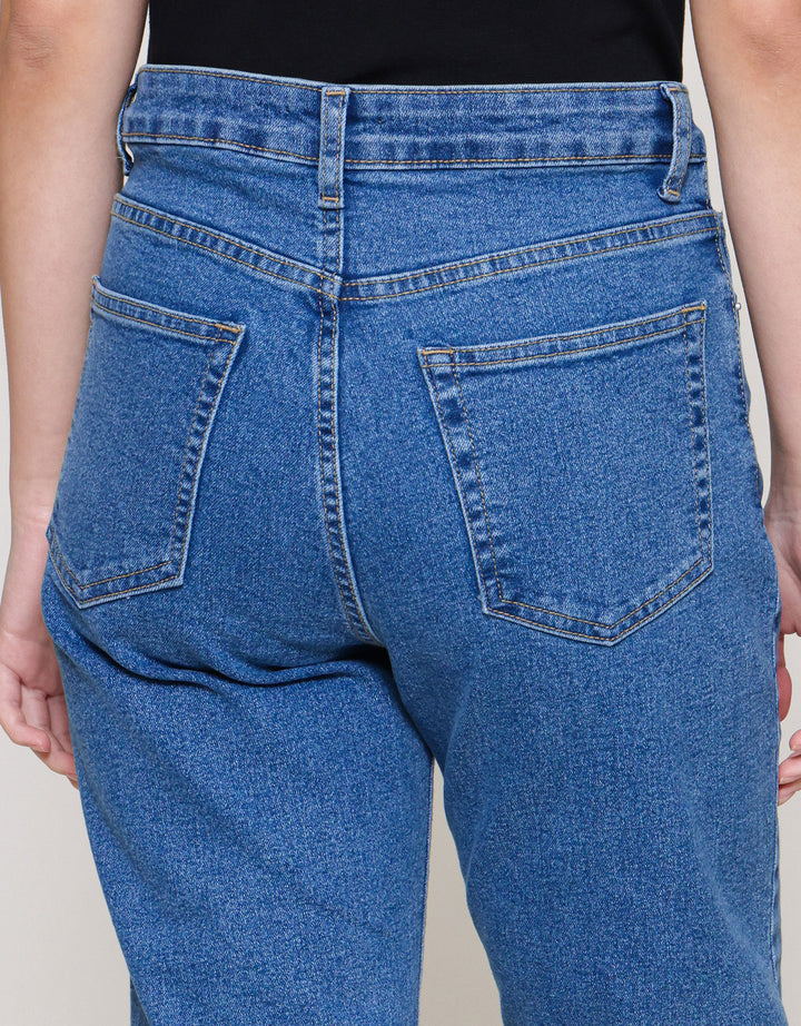 Connexion Cropped Ankle Celana Denim Wanita