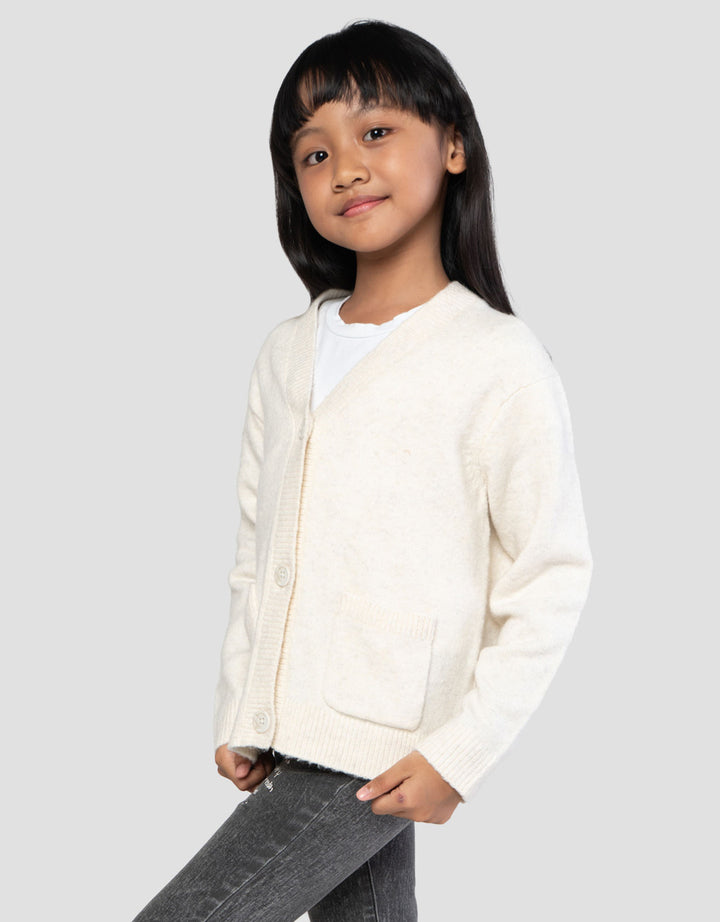 Suko Souffle Yarn Lengan Panjang Jaket Cardigan Anak Perempuan