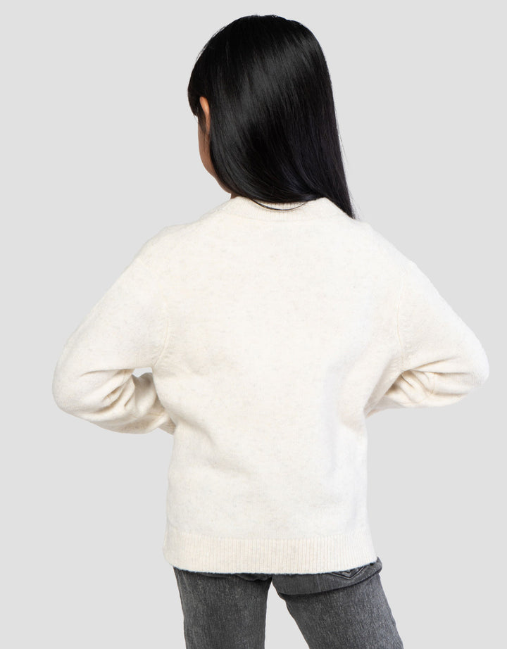 Suko Souffle Yarn Lengan Panjang Jaket Cardigan Anak Perempuan