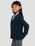 Suko Souffle Yarn Lengan Panjang Jaket Cardigan Anak Perempuan