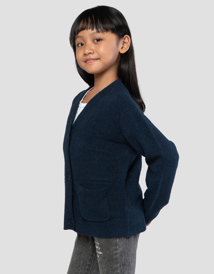 Suko Souffle Yarn Lengan Panjang Jaket Cardigan Anak Perempuan