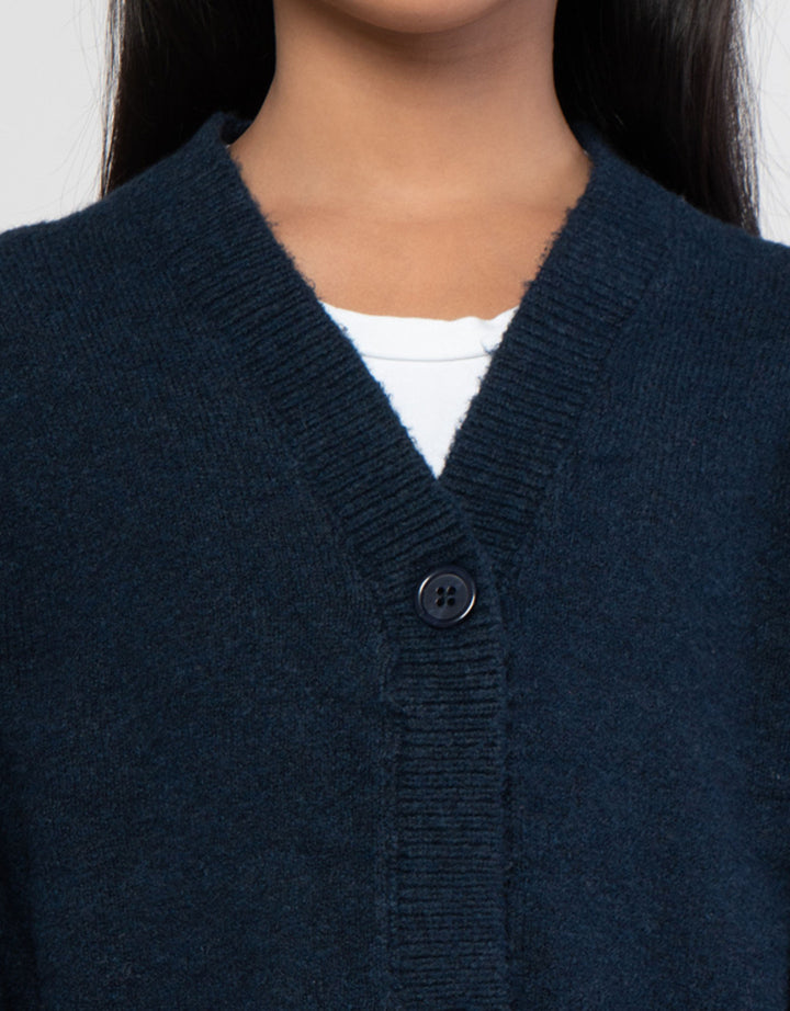 Suko Souffle Yarn Lengan Panjang Jaket Cardigan Anak Perempuan