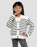 Suko Motif Souffle Yarn Stripe Suko Souffle Yarn  Jaket Cardigan Anak Perempuan