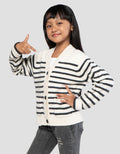 Suko Motif Souffle Yarn Stripe Suko Souffle Yarn  Jaket Cardigan Anak Perempuan