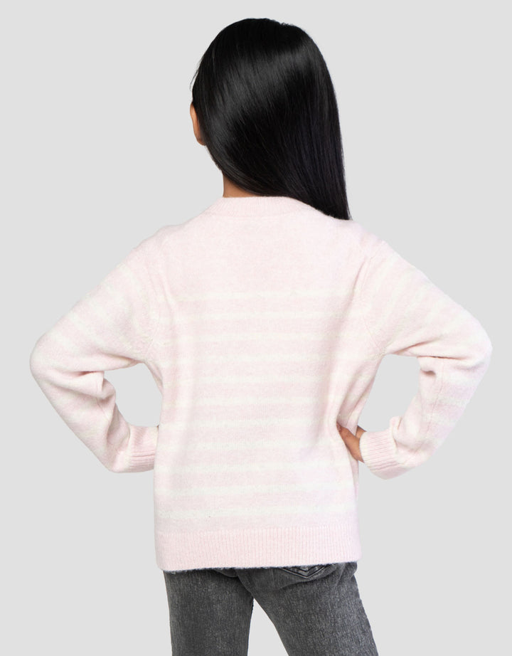 Suko Motif Souffle Yarn Stripe Suko Souffle Yarn  Jaket Cardigan Anak Perempuan