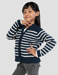 Suko Motif Souffle Yarn Stripe Suko Souffle Yarn  Jaket Cardigan Anak Perempuan