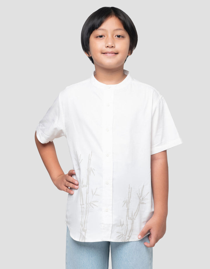 Suko Fashion Kerah Tegak Kemeja Lengan Pendek Anak Laki-laki