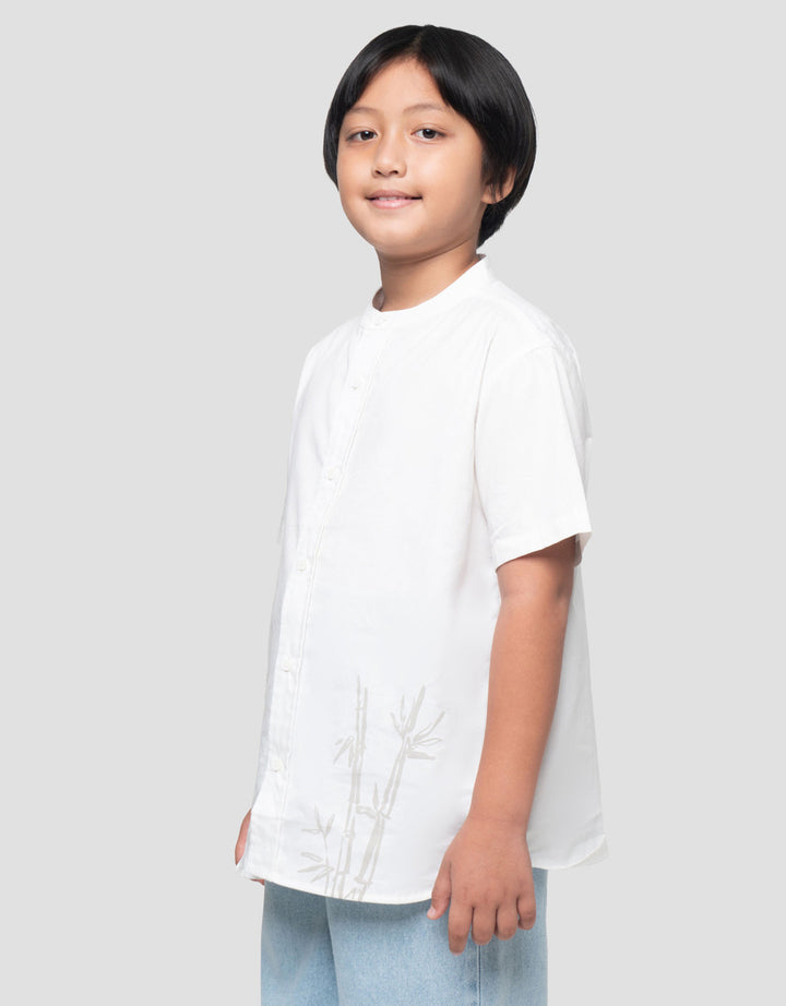 Suko Fashion Kerah Tegak Kemeja Lengan Pendek Anak Laki-laki