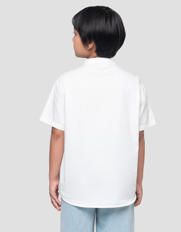 Suko Fashion Kerah Tegak Kemeja Lengan Pendek Anak Laki-laki