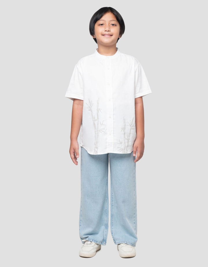 Suko Fashion Kerah Tegak Kemeja Lengan Pendek Anak Laki-laki