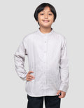 Suko Print Fashion Kerah Tegak Kemeja Lengan Panjang Anak Laki-laki