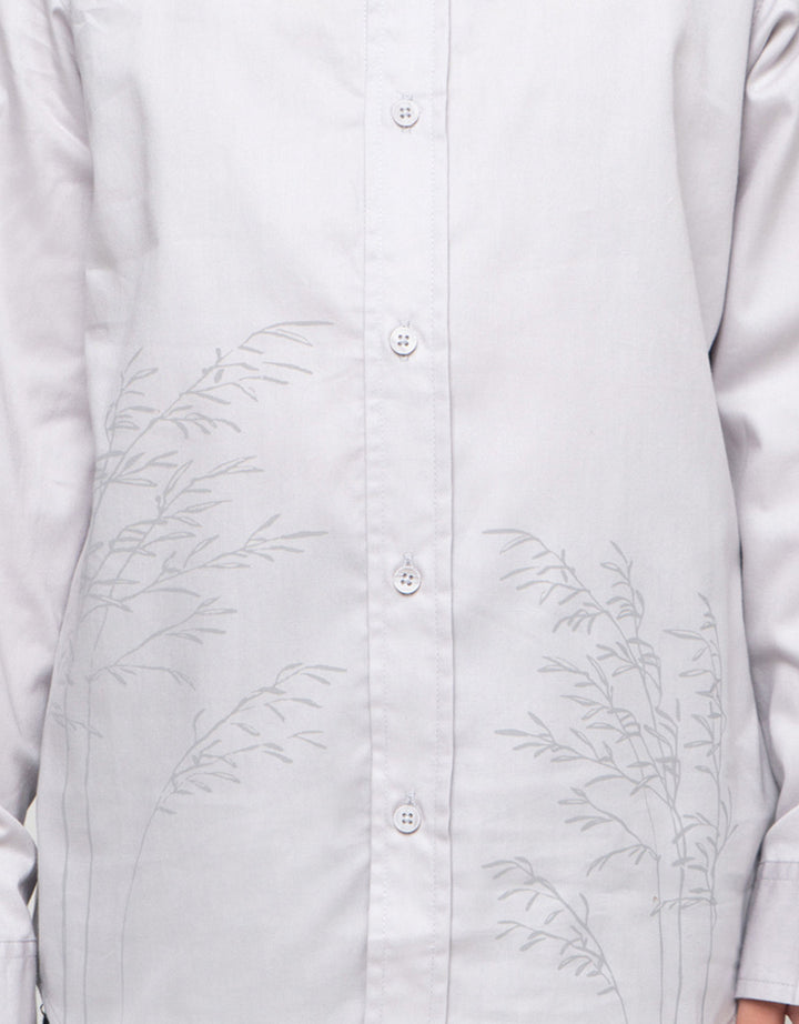 Suko Print Fashion Kerah Tegak Kemeja Lengan Panjang Anak Laki-laki