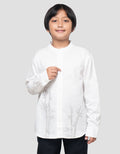 Suko Print Casual Kerah Tegak Kemeja Lengan Panjang Anak Laki-laki