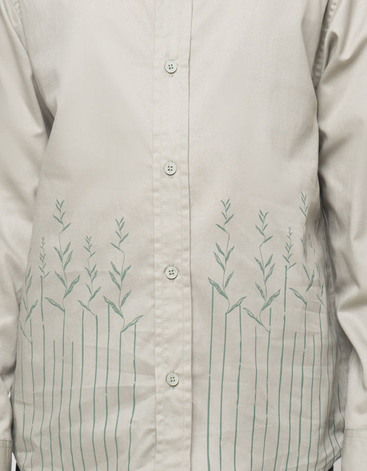 Suko Print Kerah Tegak Kemeja Lengan Panjang Anak Laki-laki