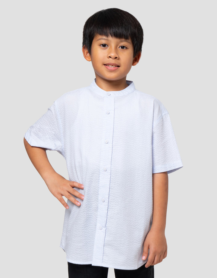Suko Kerah Tegak Kemeja Lengan Pendek Anak Laki-laki