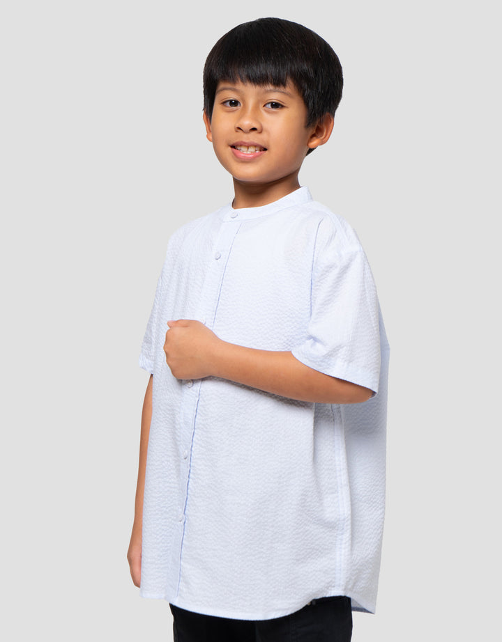 Suko Kerah Tegak Kemeja Lengan Pendek Anak Laki-laki
