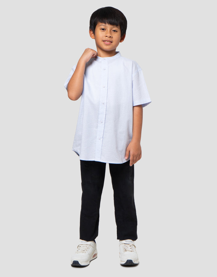 Suko Kerah Tegak Kemeja Lengan Pendek Anak Laki-laki