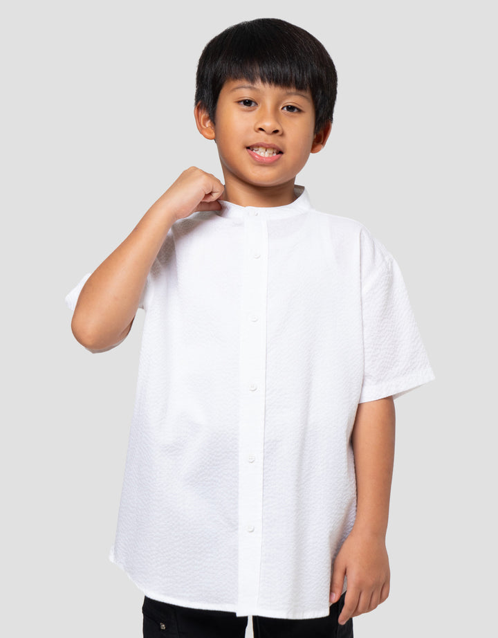 Suko Kerah Tegak Kemeja Lengan Pendek Anak Laki-laki