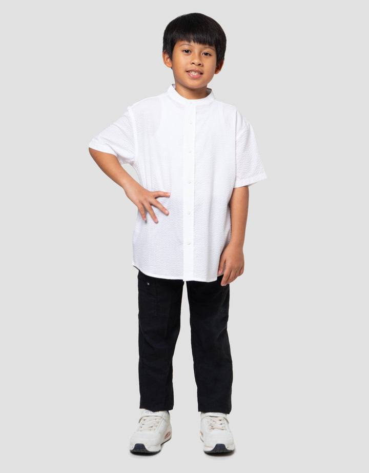 Suko Kerah Tegak Kemeja Lengan Pendek Anak Laki-laki