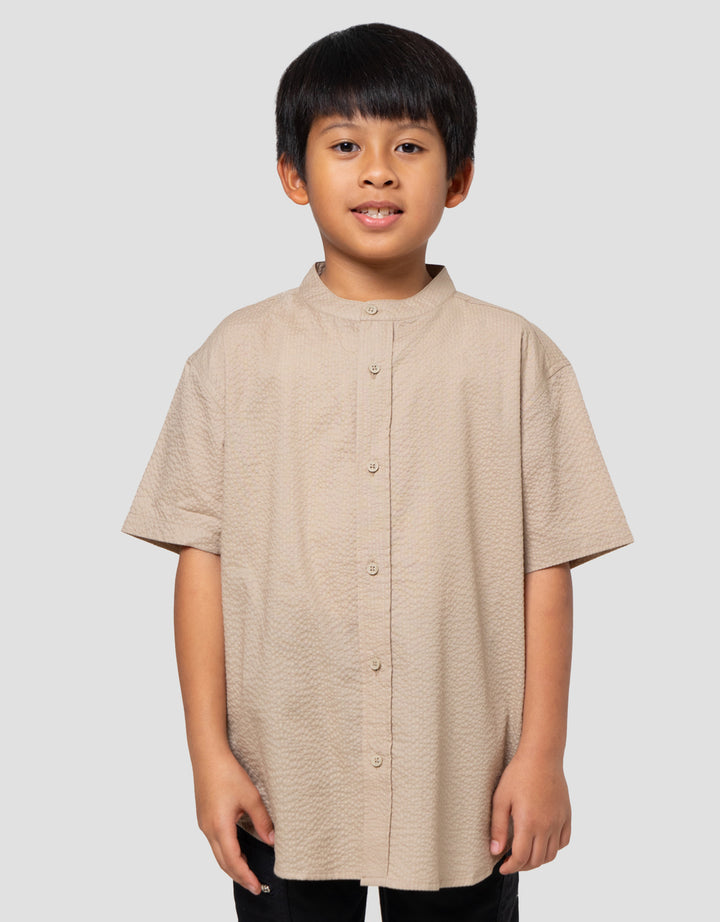 Suko Kerah Tegak Kemeja Lengan Pendek Anak Laki-laki