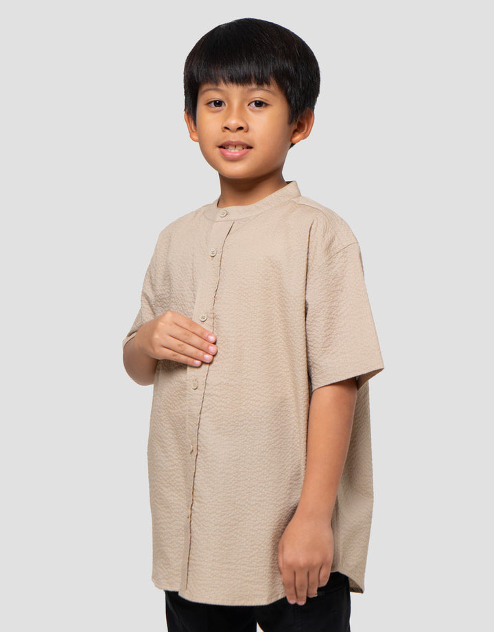 Suko Kerah Tegak Kemeja Lengan Pendek Anak Laki-laki