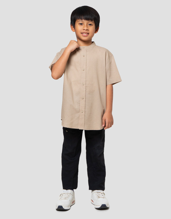 Suko Kerah Tegak Kemeja Lengan Pendek Anak Laki-laki