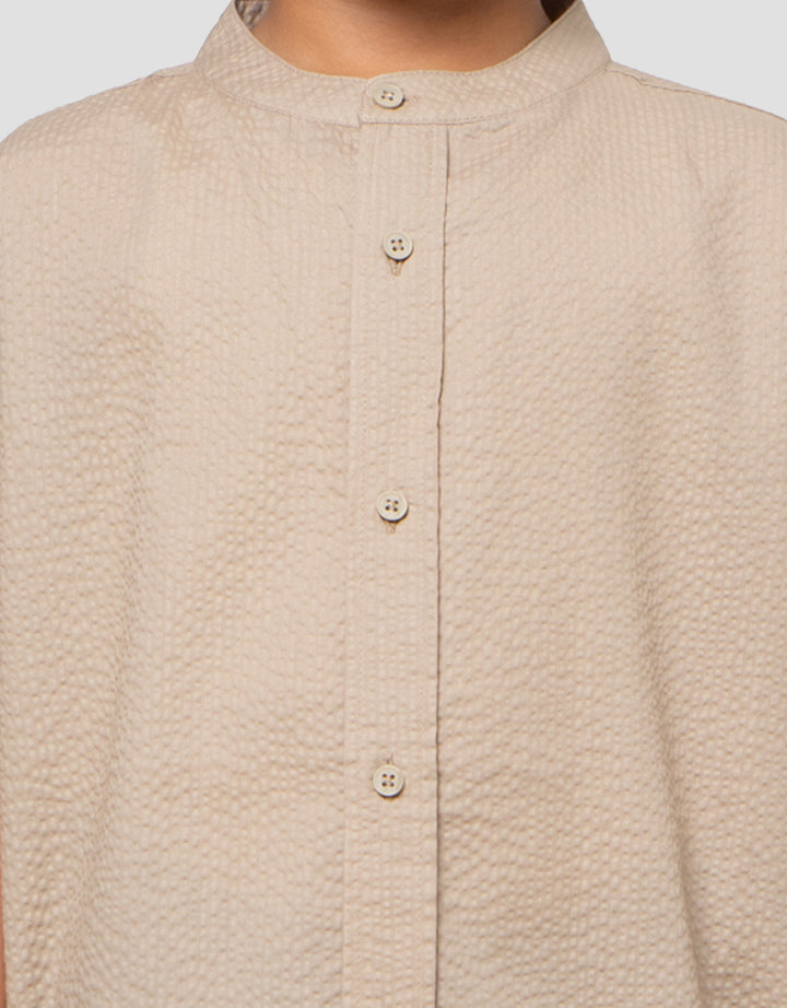 Suko Kerah Tegak Kemeja Lengan Pendek Anak Laki-laki