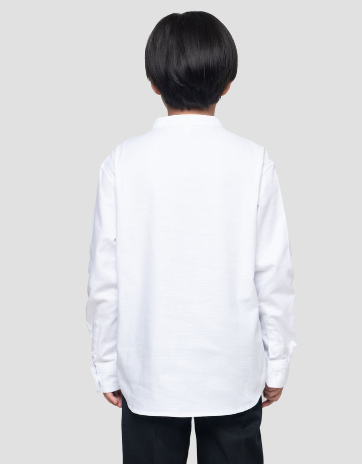 Suko Print Kerah Tegak Kemeja Lengan Panjang Anak Laki-laki