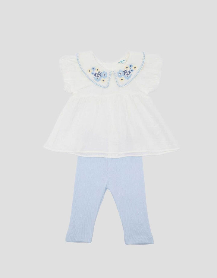 Little M Woven Cringcle Embro Pakaian Setelan Bayi