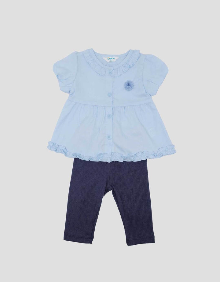 Little M Woven Poplin With Flower Pakaian Setelan Bayi