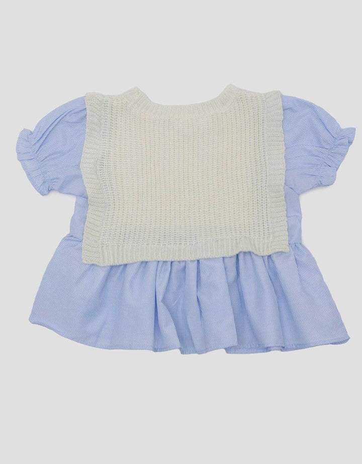 Little M Salur Mix Rajut Kemeja Bayi