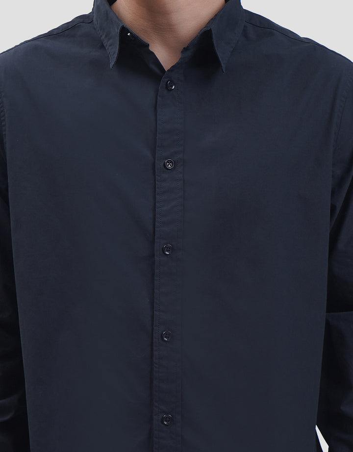 Cole Solid Paper Touch Finished Kemeja Pria