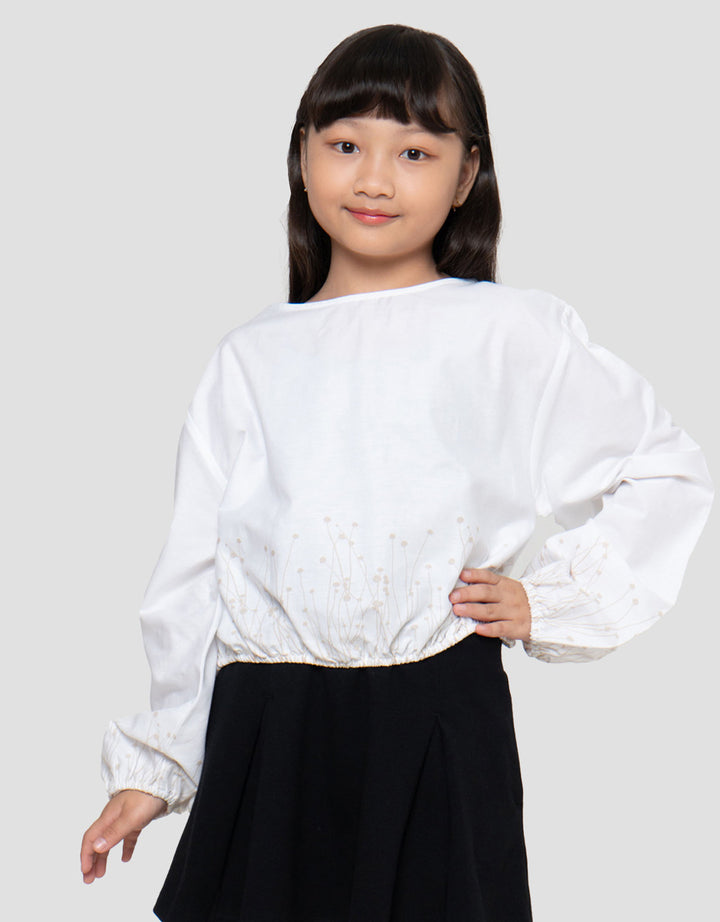 Suko Motif Kerah Bulat Blouse Anak Perempuan