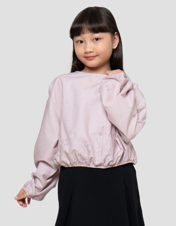 Suko Kerah Bulat Blouse Anak Perempuan