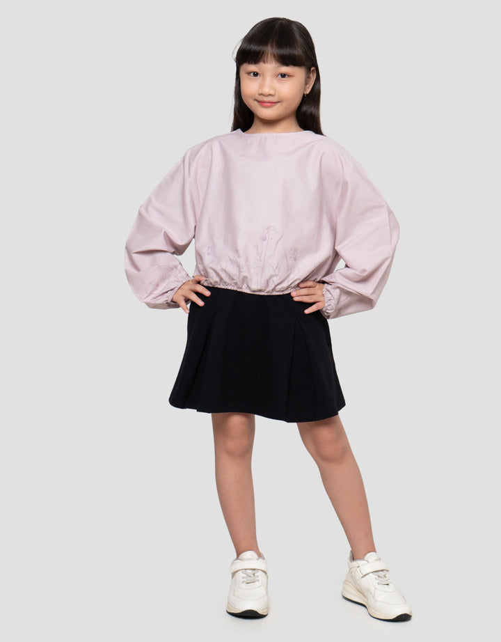 Suko Kerah Bulat Blouse Anak Perempuan