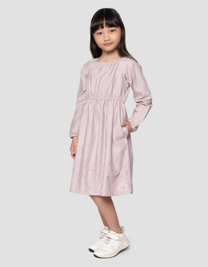 Suko Simply Motif Lengan Panjang Dress Anak Perempuan