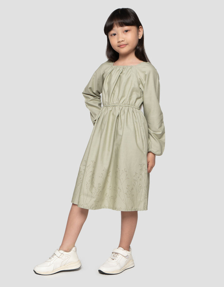 Suko Motif Lengan Panjang Dress Anak Perempuan