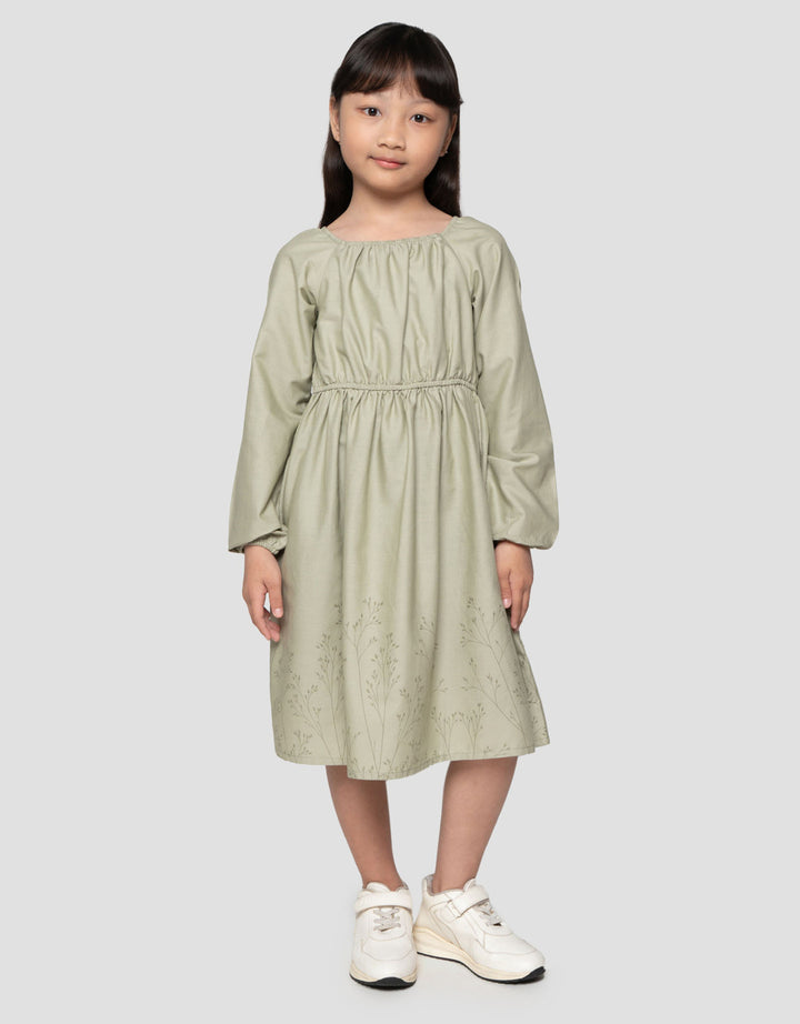 Suko Motif Lengan Panjang Dress Anak Perempuan