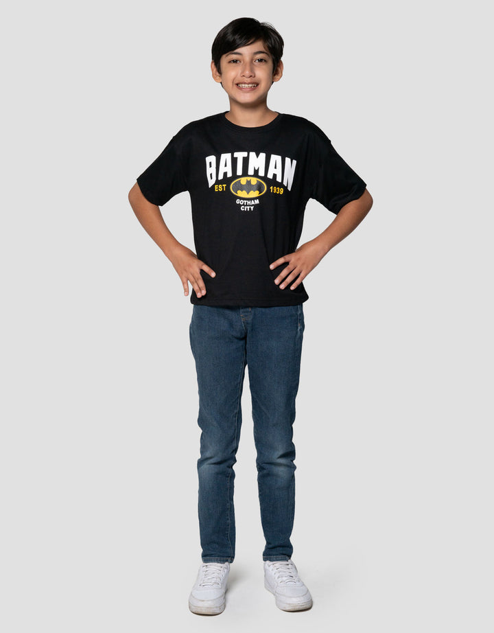 Character Batman Logo Tulisan Dpn Kaos Anak Laki-laki