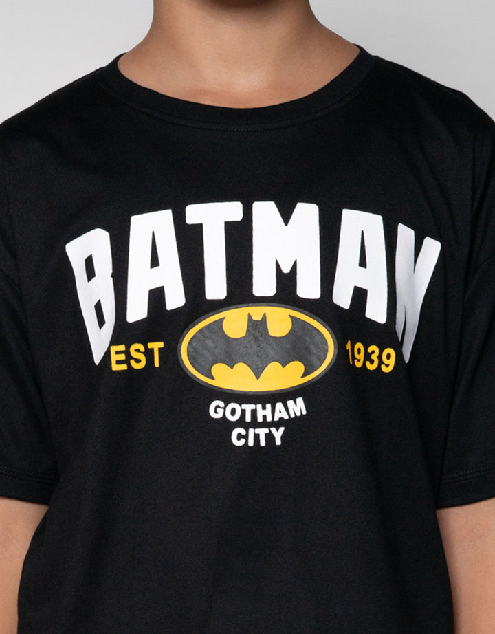 Character Batman Logo Tulisan Dpn Kaos Anak Laki-laki