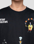 Character Spongebob Stay Positive Kaos Anak Laki-laki