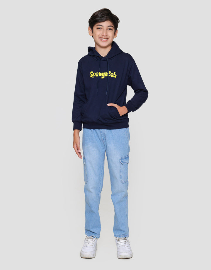 Character Spongebob Logo Sweater Hoodie Anak Laki-laki