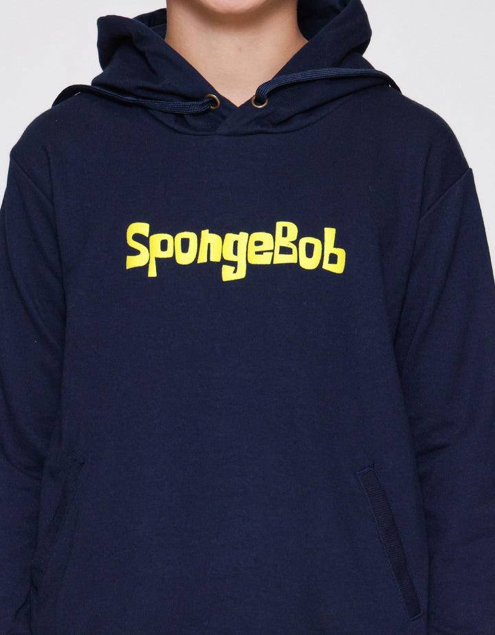 Character Spongebob Logo Sweater Hoodie Anak Laki-laki