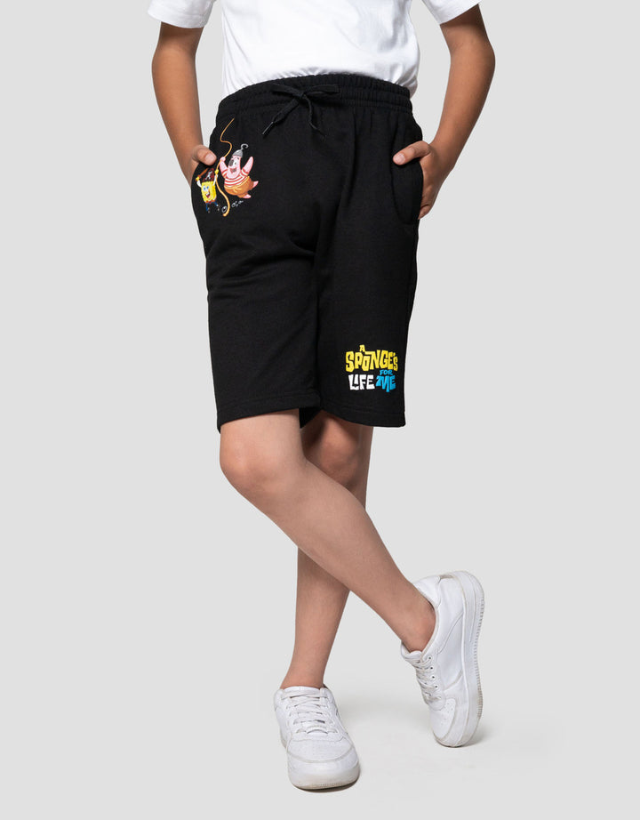 Character Knit Spongebob Movie Logo Celana Pendek Anak Laki-laki