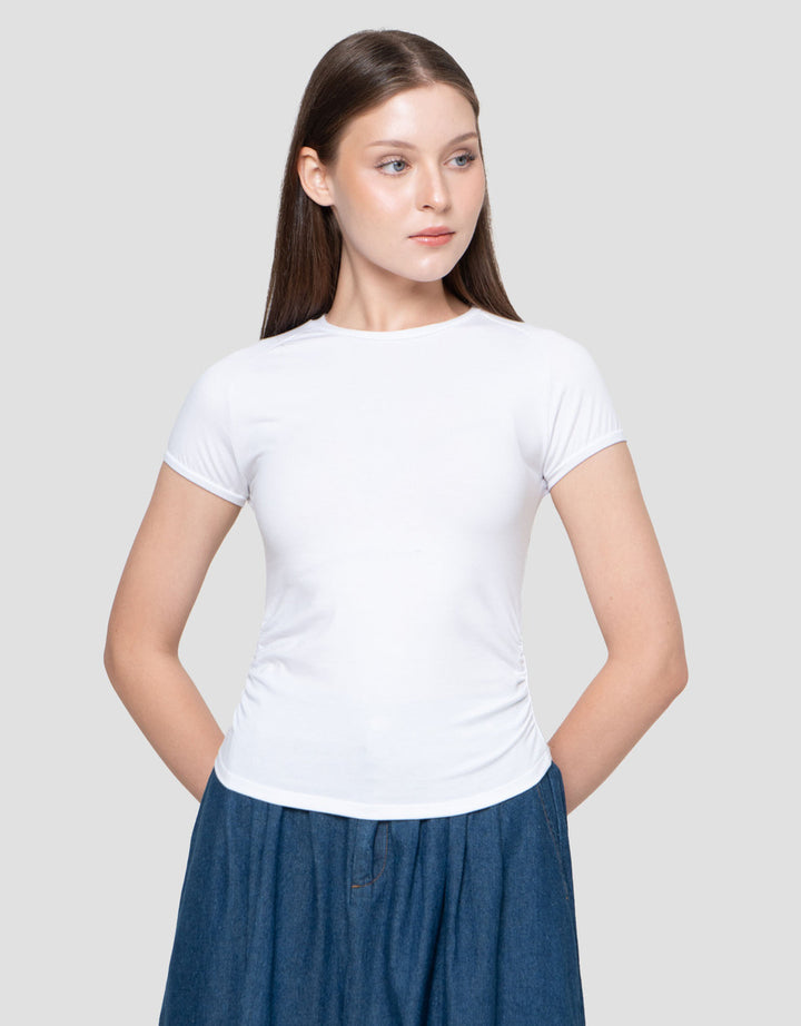 Nevada Sld Bt2 Side Ruched Kaos Wanita