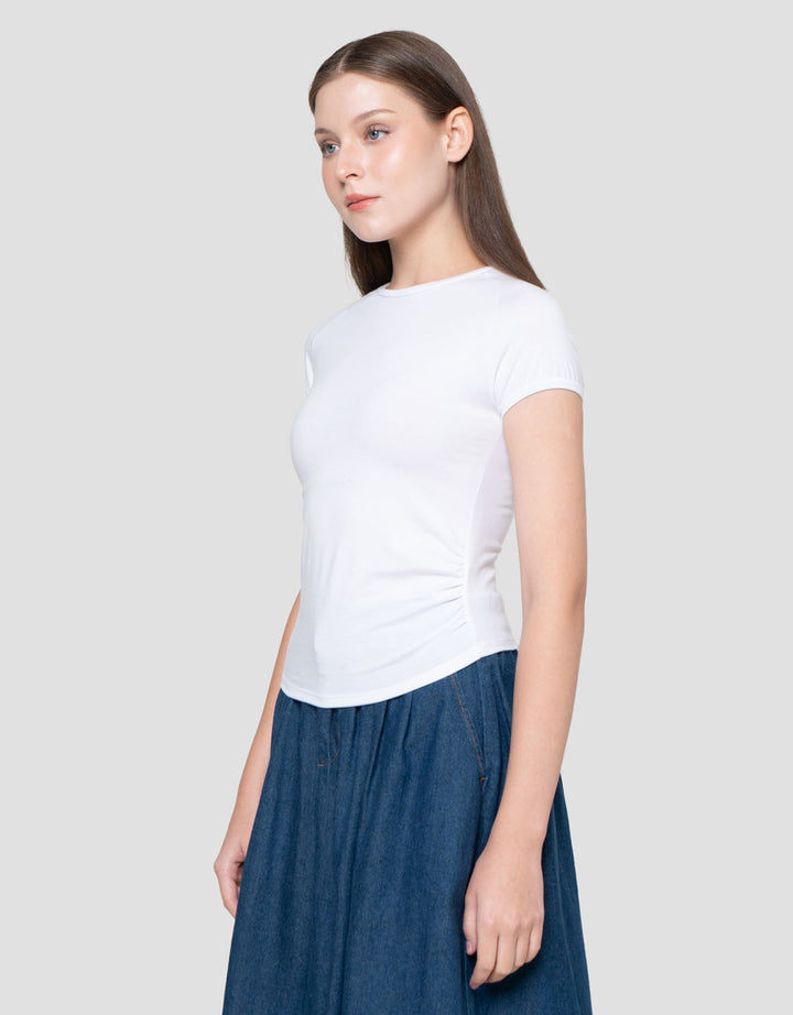 Nevada Sld Bt2 Side Ruched Kaos Wanita