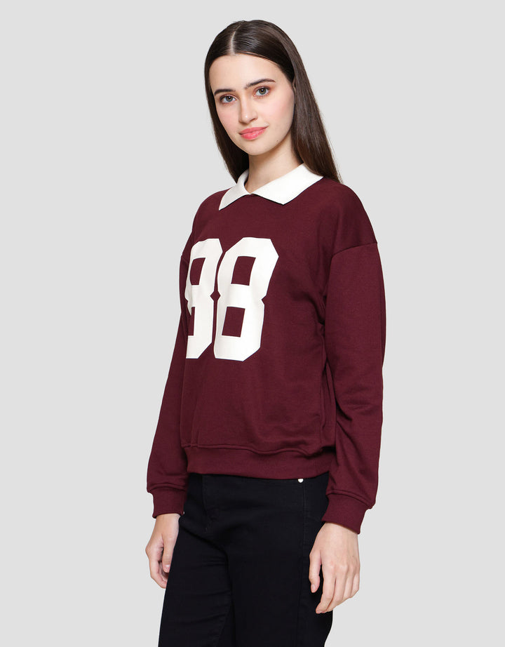 Nevada Solid Reg French Collar Sweater Wanita